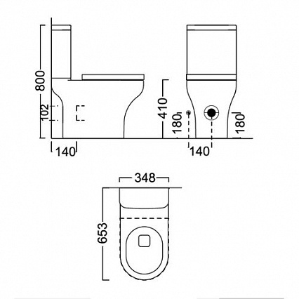 Унитаз BUONGIORNO напольный безободковый с крепежом без сиденья (сиденье PLMR.SEAT.02\WHT) BG.wc.01 - 2