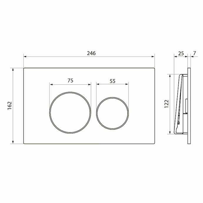 Кнопка смыва Point Виктория нержавеющая сталь PN44061SB - 2