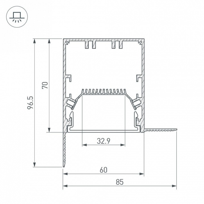 Профиль Arlight SL-LINIA55-FANTOM-EDGE-2000 ANOD 027162 - 1