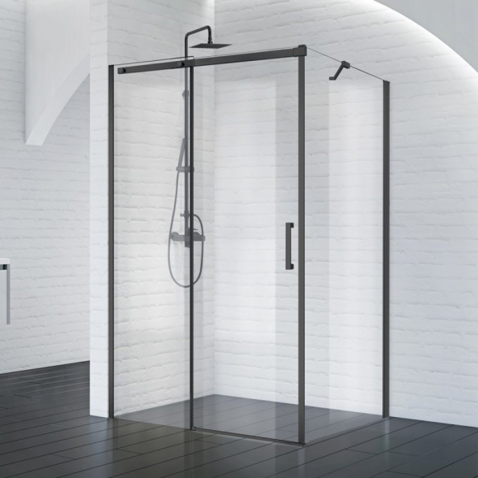 Душевой уголок BelBagno Acqua 140х90 черный матовый  ACQUA-AH-1-140/90-C-NERO - 0