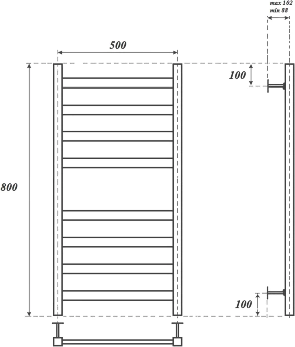 Полотенцесушитель водяной Point Меркурий 50х80 белый PN83158W - 1