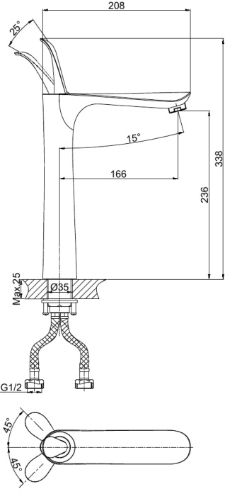 Смеситель для раковины D&K DA1032059 - 2