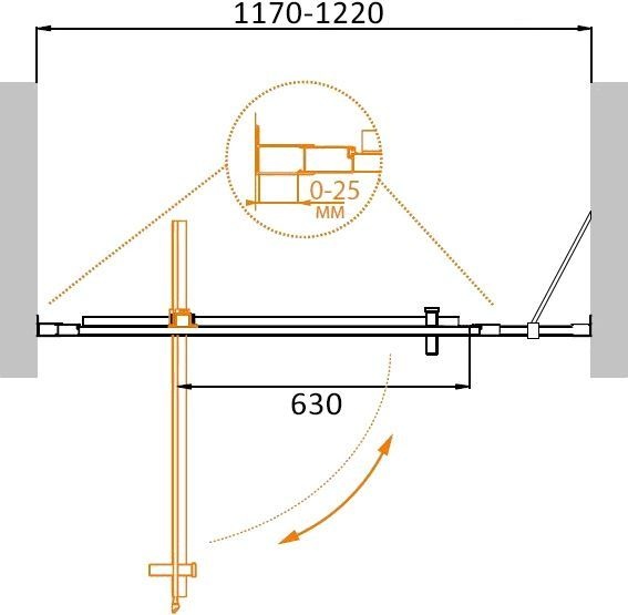 Душевая дверь в нишу Cezares Molveno BA 11 90+30 C Cr IV MOLVENO-BA-11-90+30-C-Cr-IV - 2