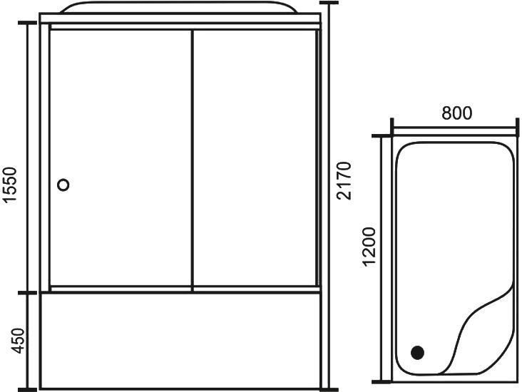 Душевая кабина Royal Bath 120х80 R профиль белый стекло прозрачное RB8120BP6-WT-R - 4