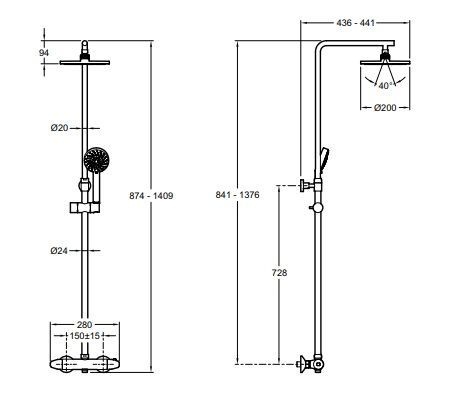 Душевая стойка Jacob Delafon Brive E24322-CP - 1