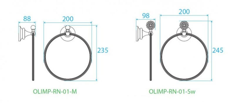 Полотенцедержатель Cezares OLIMP  OLIMP-RN-02-M - 2