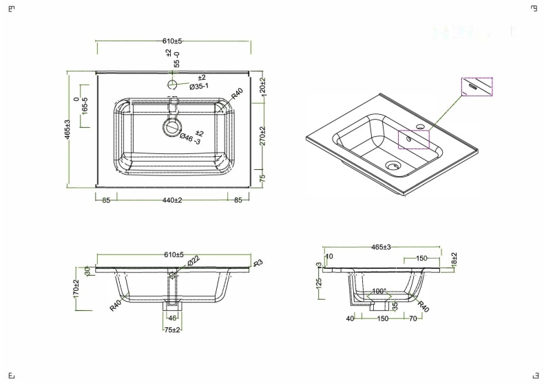 Комплект мебели BelBagno Kraft 60 серый - 10