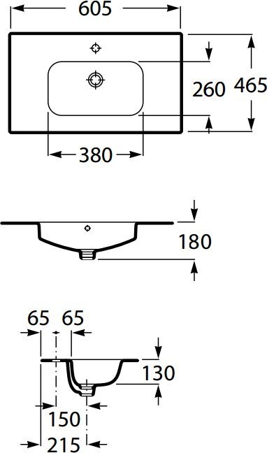 Тумба с раковиной Aquaton Римини 60 белый 1A2266K1RN010 - 7