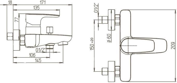 Душевой комплект Paini Parallel + Monza 47KIT3 3 в 1 47CRKIT3 - 1