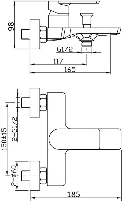 Смеситель для ванны с душем STWORKI Ольтен OLT-02cr - 5