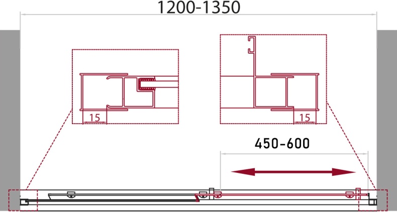 Душевой уголок BelBagno UNIQUE-AH-1-120/135-100-C-Cr - 1