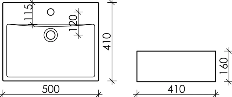 Раковина накладная Ceramica Nova Element 50х41 белая CN6040 - 4