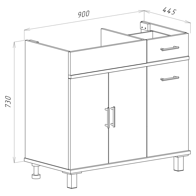 Комплект мебели Misty Купер 90 L с бельевой корзиной белый - 9