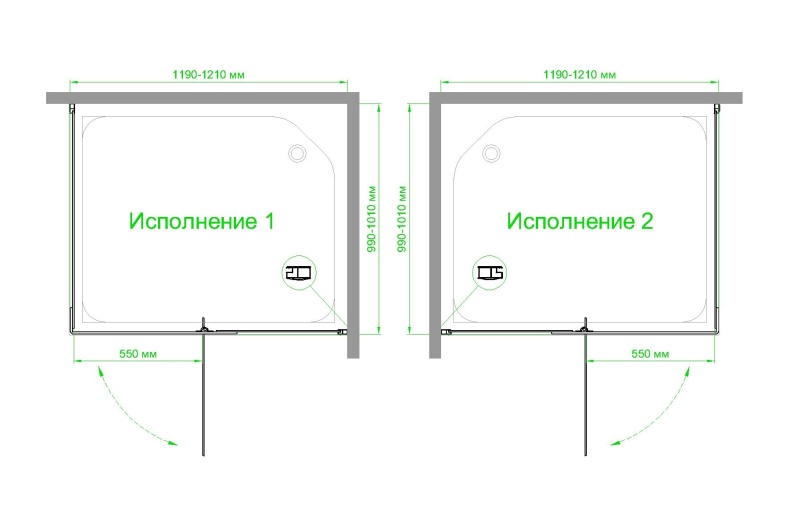 Душевой уголок Royal Bath HPVD 120х100 профиль черный стекло матовое RB1120HPVD-C-BL - 3