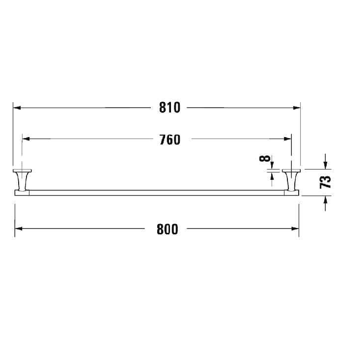 DURAVIT (Starck T) Полотенцедержатель 810 мм, хром 0099431000 - 1