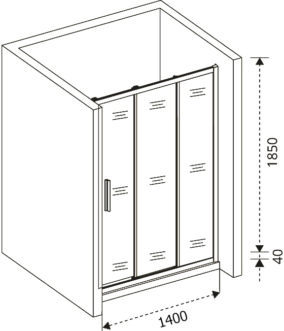 Душевая дверь в нишу Good Door Orion WTW-140-G-CH ОР00005 - 4