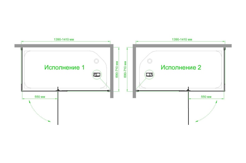 Душевой уголок Royal Bath HPVD 140х70 профиль черный стекло прозрачное RB7140HPVD-T-BL - 3