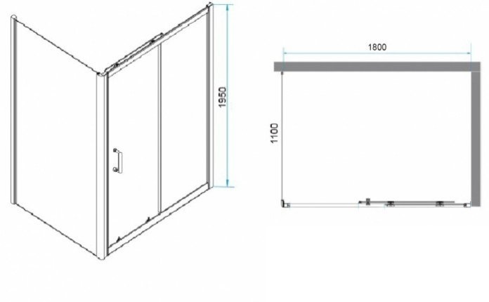 Душевой уголок RGW Passage PA-74 180x110 профиль хром стекло прозрачное 410874181-11 - 2