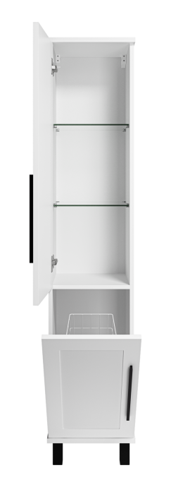 Шкаф - пенал Misty Модерн 35 с бельевой корзиной универсальный левый П-Мод05035-011Л - 1