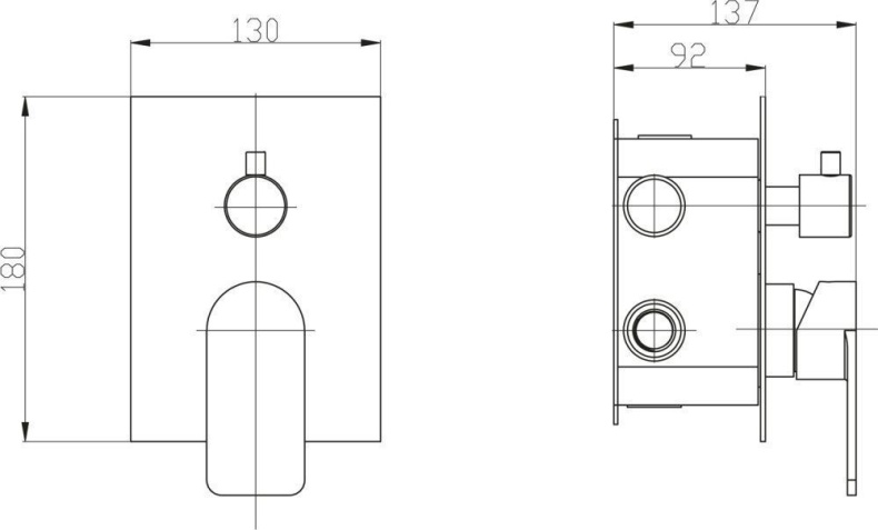 Смеситель BelBagno Nova NOV SDMC IN С ВНУТРЕННЕЙ ЧАСТЬЮ, для ванны с душем NOV-SDMC-IN - 1