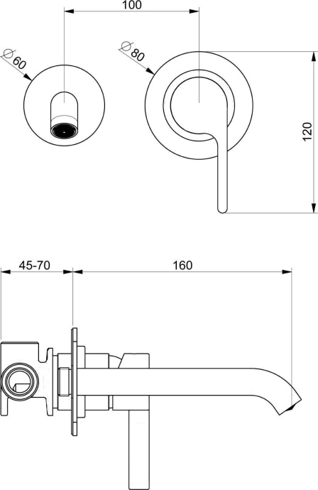 Смеситель Webert DoReMi DR830606015 С ВНУТРЕННЕЙ ЧАСТЬЮ, хром - 1