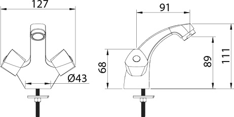 Смеситель для раковины Milardo Tring TRISB01M01 - 2