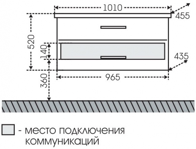 Тумба под раковину Санта Виктория 100 белый 700132N - 3