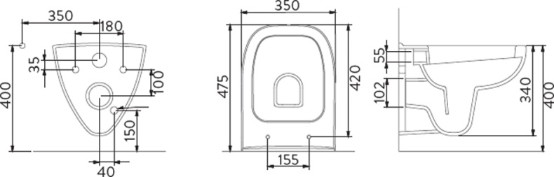 Комплект Унитаз подвесной Seramiksan Petite A101002H с микролифтом + Система инсталляции для унитазов DIWO 4501 + Кнопка смыва DIWO 7312 хром 577758 - 7