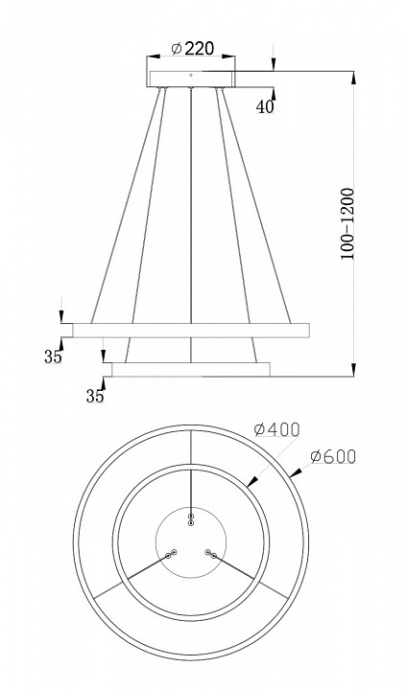 Подвесной светодиодный светильник Maytoni Rim MOD058PL-L55BS4K - 5