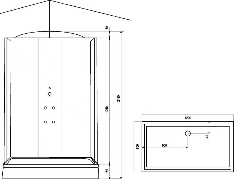 Душевая кабина Arcus  120x80 см  AS-119 - 3