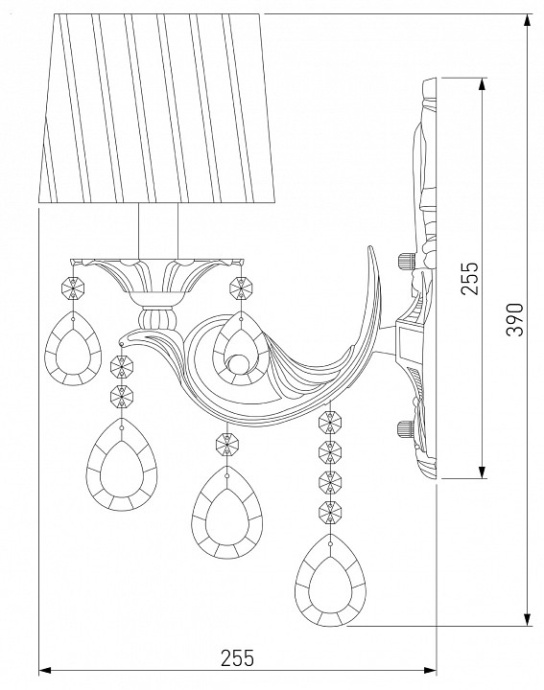 Бра Eurosvet Argenta 10098/1 серебро/тонированный хрусталь Strotskis - 3