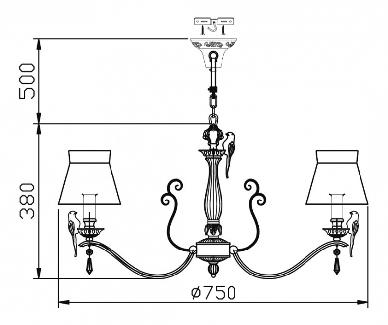 Подвесная люстра Maytoni Bird ARM013-08-W - 3