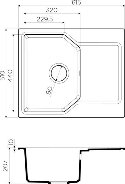 Мойка кухонная Omoikiri Yonaka 61-PA пастила 4993634 - 1