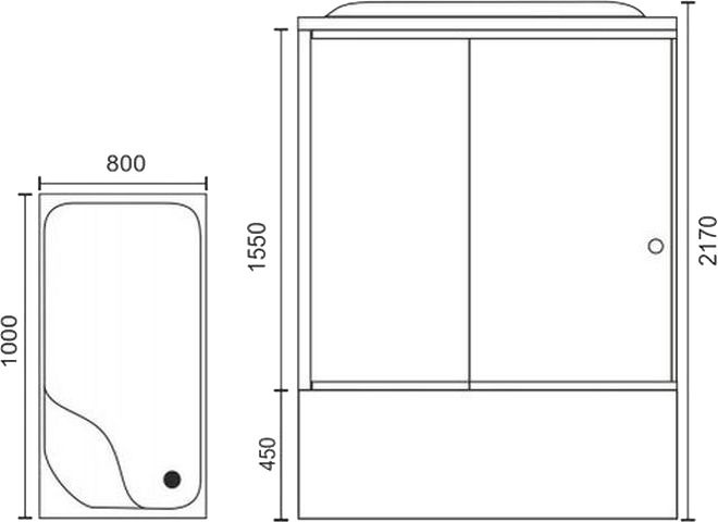 Душевая кабина Royal Bath BP 100х80 L с гидромассажем профиль белый стекло матовое RB8100BP2-M-L - 4