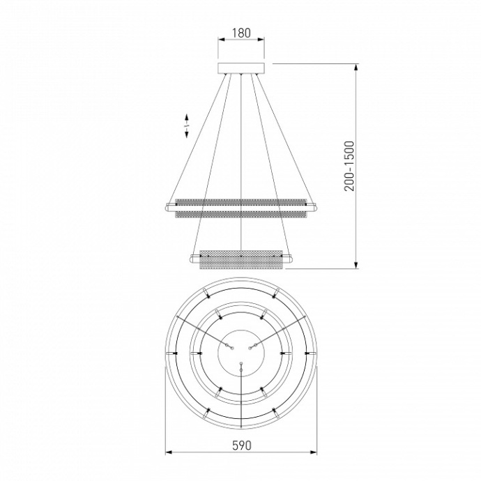 Подвесной светильник Eurosvet Imperio 90241/2 белый/ серебро Smart - 2