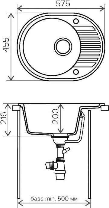 Мойка кухонная Tolero R-122 белая 765933 - 1