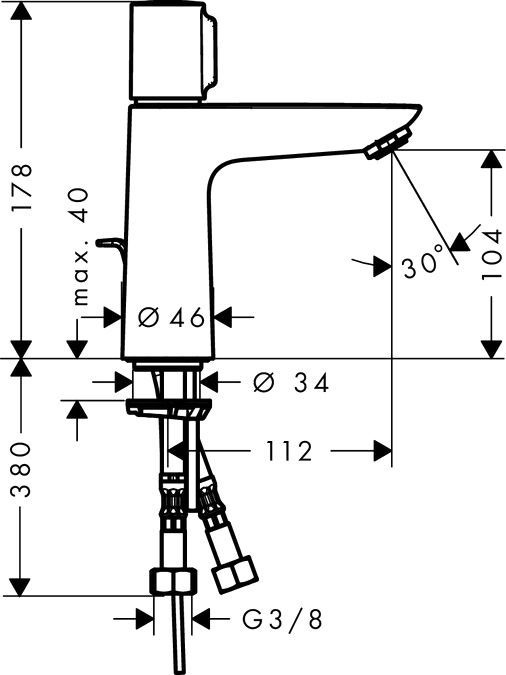 Смеситель Hansgrohe Talis Select E 71750000 для раковины, с донным клапаном - 4