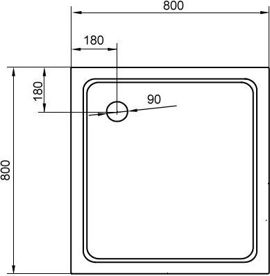 Поддон для душа Cezares Tray квадратный 80, акриловый TRAY-A-A-80-15-W - 2