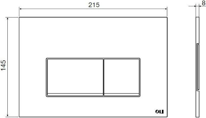 Кнопка смыва OLI Strim 641506 хром матовый - 2