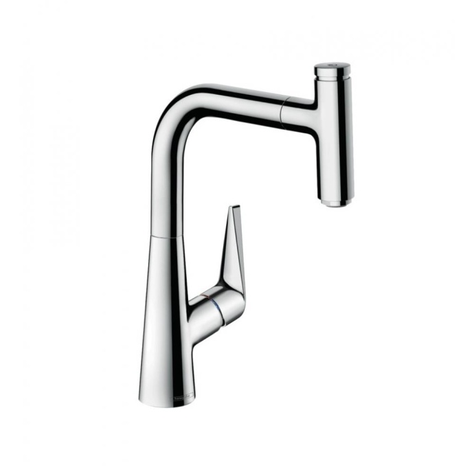 Кухонный смеситель однорычажный, 220, с вытяжным изливом, 1jet, sBox Hansgrohe 73852000 - 0