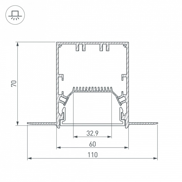 Профиль Arlight SL-LINIA55-FANTOM-2000 ANOD 027161 - 1