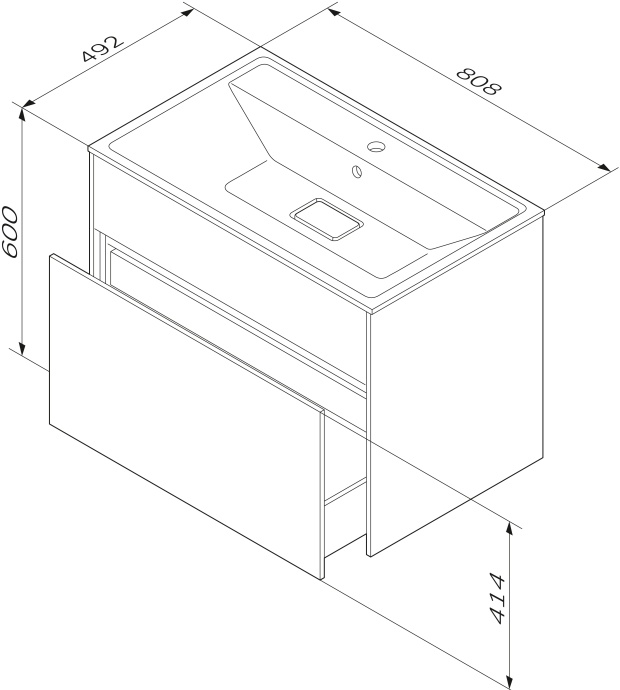 Тумба с раковиной Am.Pm Inspire V2.0 80 белый матовый - 8