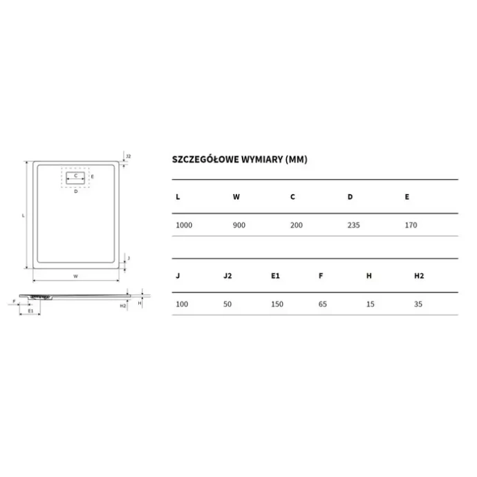 Поддон для душа EXCELLENT Lavano 90x100 белый BREX.1103.100.090.WHN - 5