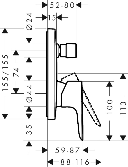 Смеситель Hansgrohe Talis E 71745990 для ванны с душем - 1