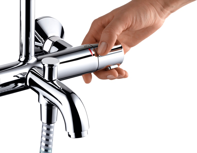 Душевая стойка Hansgrohe Vernis Shape 26284000 Showerpipe 230 1jet с термостатом, хром - 6