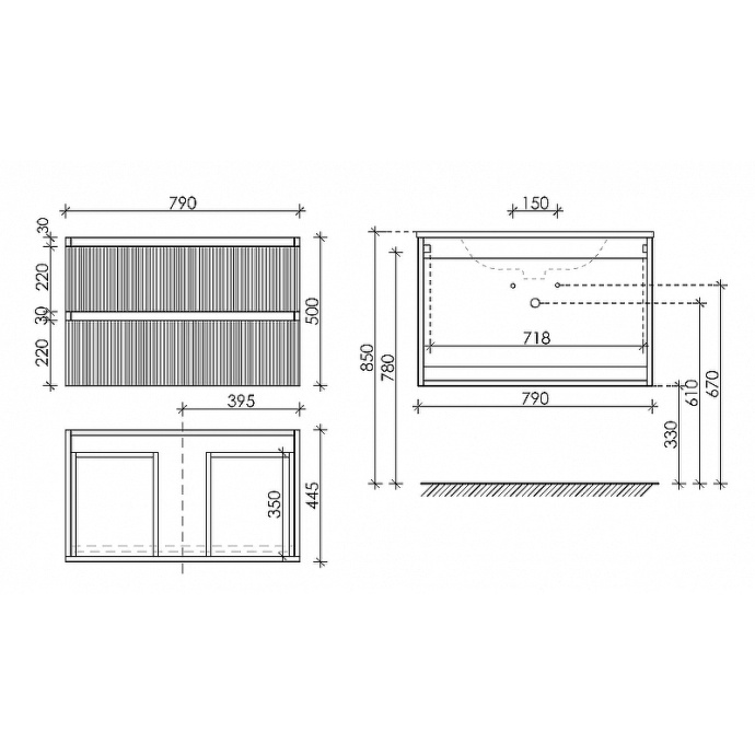 Тумба под раковину Sancos Snob T 80 белая SNT80W - 3