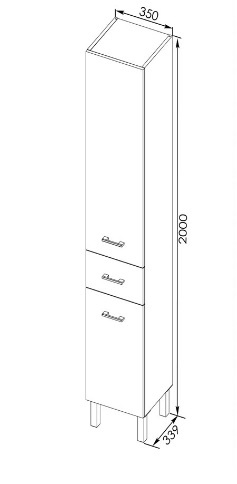 Шкаф-пенал Aquanet Верона 35 R, c бельевой корзиной, белый 178973 - 2