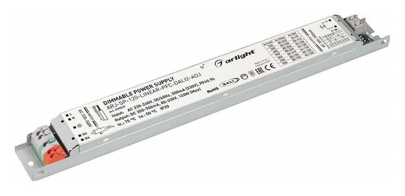 Драйвер Arlight ARJ-SP-120-Linear-PFC-Dali2-ADJ 80-330V 120W IP20 0,3-0,7A 035537 - 0