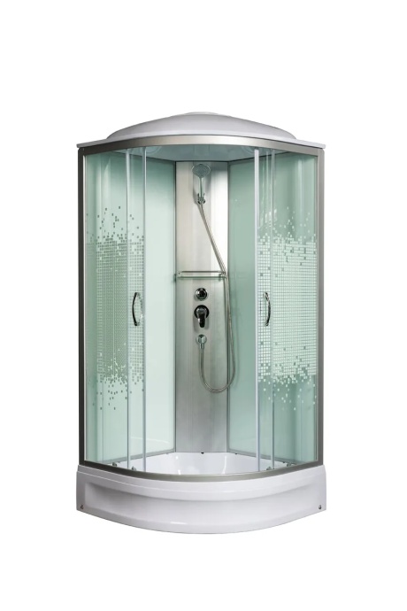 Душевая кабина Мономах 80/24 С МЗ профиль хром, стекло прозрачное с рисунком мозаика 10000005757 - 0