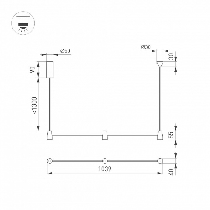 Подвесной светодиодный светильник Arlight SP-Elizeo-S1000-16W Warm3000 036593 - 4